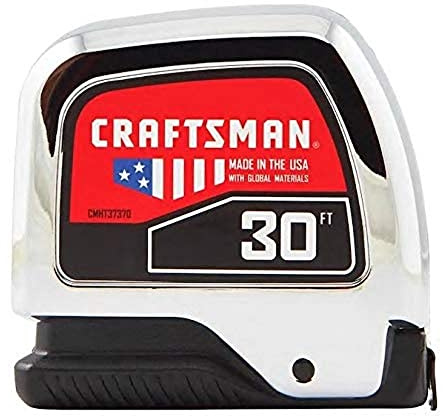 CRAFTSMAN Tape Measure, Chrome, 30-Foot (CMHT37370S)
