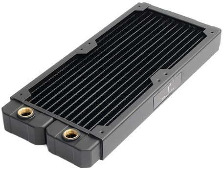 Dracaena.io 240mm Copper Water Cooling Radiator, 28mm, 2 G1/4 Ports, Black