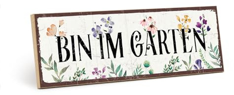 TypeStoff Holzschild mit Spruch – Garten – im Vintage-Look mit Zitat als Geschenk und Dekoration zum Thema Gartenarbeit und Hobby - HS-00970