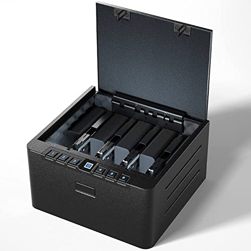 XDeer S006 Coffre-fort biométrique pour pistolets, 4 pistolets, haute capacité, sécurité pour armes de poing, accès rapide, empreinte digitale améliorée et rétroéclairé