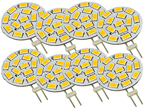 LEDLUX Lampadine LED G4 (8 Pezzi, Bianco Neutro 4500k), G4 Bispina, DC AC, 12V 24V, 3,5W, 350 Lumen, 15 SMD 5630, 10V-30V