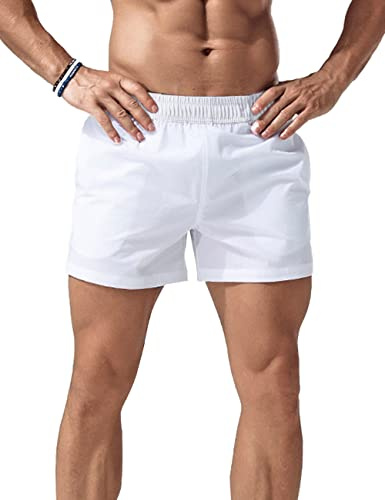 Muscle Alive Hombre Corriendo Pantalones Cortos Deportivos 5 Culturismo | atletismo,pantalones cortos de fitness,entrenamiento deportivo de gimnasio,yoga,poliéster ligero,paneles de malla laterales