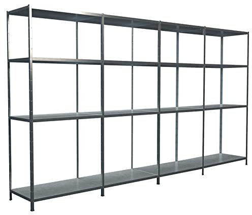 SCHULTE Regalwelt Steck-Grund-/ u 3 Anbauregale, 16 Böden, 1800x4000x350, verz.