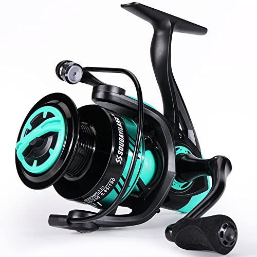 Sougayilang SL Spinnrolle 5,2:1 Hochgeschwindigkeits-Metallspule Leistungsstarke Spinnangelrollen Karpfenangeln Hecht Kohlefaser Drag Max 25LB Angelrolle-G40