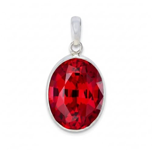 Gemsonclick Wählen Sie Ihren Edelstein -Chakra -Heilung 925 Sterling Silber 5 Karat Oval Shape Anhänger -Charms Medaillon für Männer und Frauen, indischer Schmuck, Geburtstagsgeschenke für Mama