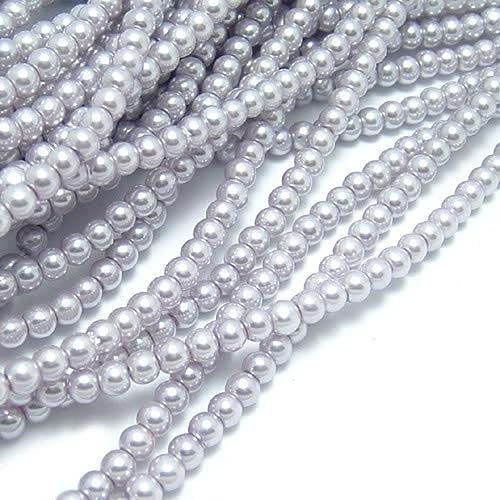 (A011) 3 mm 4 mm 5 mm 6 mm 8 mm 10 mm 12 mm 14 mm 16 mm Schwarz Weiß Grau Braunton Runde Glasfarbe Perlen Imitationsperlen-Silbergrau, Mischgröße 100 Gramm