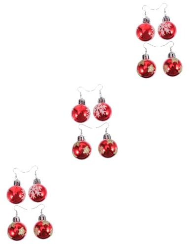 PRETYZOOM 4 Paare Weihnachtskugel-ohrringe Weihnachtsschmuck Ohrringe Weihnachtsohrstecker Weihnachtskugeln Ohrring Urlaub Mädchen Geschenk Ohrringe Ohrschmuck Legierung Frau Schmücken Mode