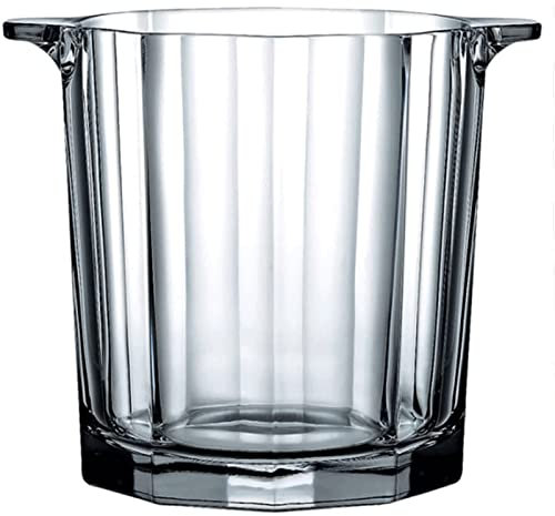 ZzzaNa Seau à Glace en Verre Cristal, Gardez-Le au Froid et au Sec, seaux à Glace Multifonctions Transparents Simples avec Clip, for Une Utilisation en Plein air, 1,6 l Seau