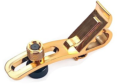 Stoßfeste Verstellbare Mikrofon Randklemme aus Kunststoff Sa08 | Gold, 3 Rillenpunkte mit Drehfunktion, Halterungsset für Bühne und Zubehör für Musikinstrumente