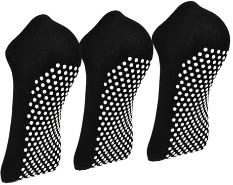 ARERWA Yoga Stoppersocken Damen 35-46, rutschfest mit Noppen für Pilates | Rutschfeste Yoga- und Pilates-Socken, 3 Paar, Noppen-Sohle, für Fitness, Ballett, Zuhause, Krankenhaus u.v.m.