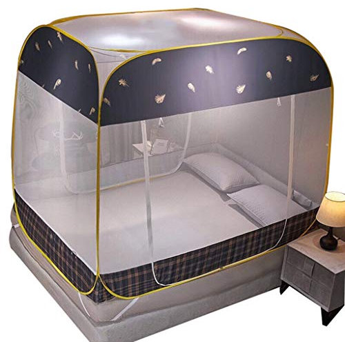 wanghaiyanBD Installationsfreies faltbares Moskitonetz, Anti-Moskitonetz-Pop-Up-tragbares Reise-Moskitonetz, Faltbarer eintüriger Moskito-Camping-Vorhang, einfache Kuppel-Moskitonetze
