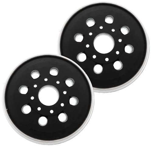 2 Pièces 125mm Plateau de Ponçage compatible Bosch PEX 220 A GEX 125-1 AE PEX 220 AE Accessoire d’outil de Ponçage Disque de Polissage de Ponçage avec Hook et Loop 8 Trous
