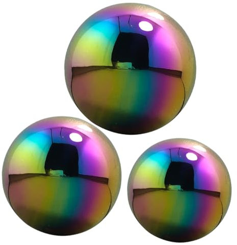 CAXUSD 3stücke Edelstahlkugeln Für Garten Dekorative Spiegelkugel Aus Reflektierende Gartenkugeln Polierte Reflektorkugel Für Outdoor Garten Decor