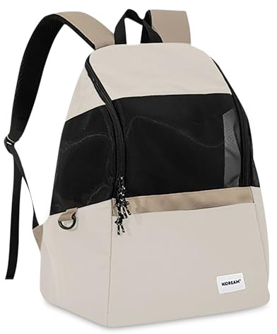 ALLSOPETS Haustier Tragerucksack Katzentasche Hunde Rucksack Haustier Fronttrage für Kleine Hunde Katzen Tragbarer Atmungsaktiver Bequemer Katzenrucksack zum Wandern Camping Reisen Beige