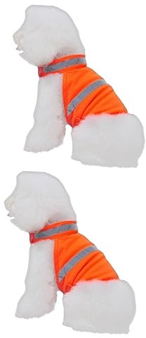BESPORTBLE 2stücke Hundeweste Reflektierend Atmungsaktive Sicherheitsjacke Für Hunde Fluoreszierendes Orange Für Laufen Und Outdoor-Abenteuer