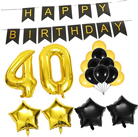 Alasum 1satz Folienballons Jahre Geburtstag Deko Schwarzes Goldenes Design Festliche Ballons Für Geburtstagsfeiern Dekoration Für Partys Und Feiern