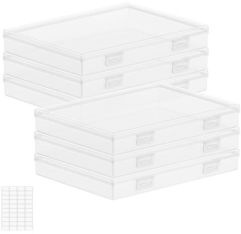 Lifewit 6 Pcs Photo Storage Box 5x 7 Photo Case, Clear Photo Boxes Storage, Seed Organizer Craft Storage Box for Cards Pictures Stamps Office Supplies