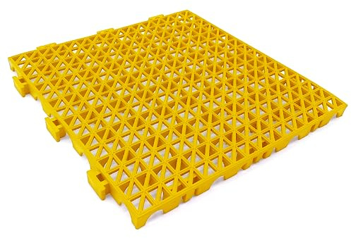 30 Losetas PVC Reforzadas Amarillo ≈3,3m² Antihumedad Garajes y almacenes | Paso de coches y maquinaria. Evita resbalones. Drenaje eficaz. Ideal trasteros, sótanos, bodegas, despensas y zonas húmedas.