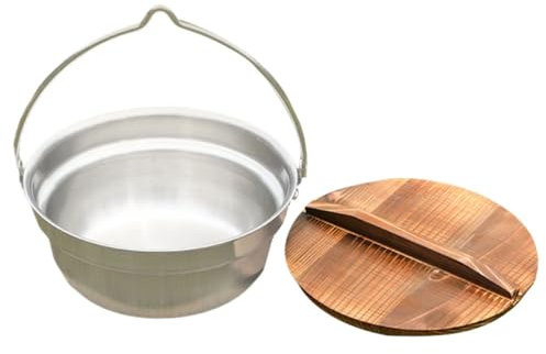 INOOMP Camping Cooking Pot Stainless Steel Cookware Portable Stock Pot Hanging for Outdoor Cooking