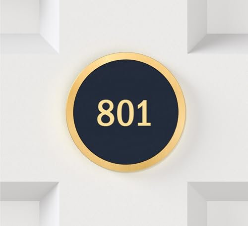 Brass Door Number sign, Room Sign, Room number, Hotel Door Sign, apartment door numbers, door label, hotel signage, interior door sign in Gold (Blue)