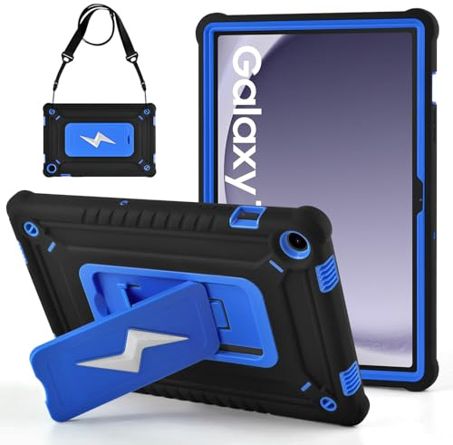 KATUMO Fodral för Samsung Galaxy Tab A9 Plus / A9+ 11 tum (SM-X210/X216/X218), Schlagskyddat Barnskal Kompatibelt med Galaxy TabA9 Plus 11 tum, med Ställ & Justerbara Axelrem & Penselhållare