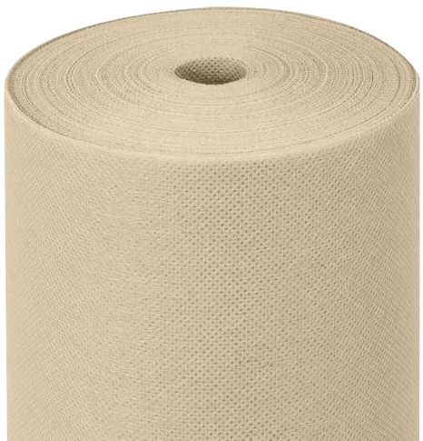 MAXI PRODUCTS - Camino de Mesa TNT Precortado a 30 cm - 0,4 x 48 m - Tejido no Tejido Spunbond (TNT) - Desechable con Efecto Tela - Resistente a Líquidos - Catering - Impermeable (Crema)