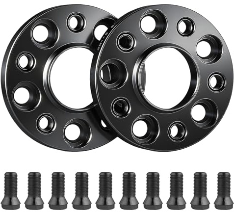 GEARMONSTER Spurverbreiterung 2x20mm Distanzscheiben Set LK: 5x112 NLB:66.5 mit 10 Stück Radschrauben M14x1.5x25mm Spurverbreiterungen für AUDI A4 A5 A6 A7
