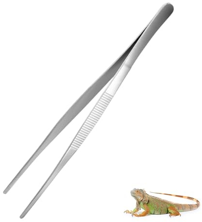 Kitchen Tweezer Stainless Steel – Extra Long 12-Inch (30,5cm) Fine Cooking Tong with Precision Serrated Tip for Cooking, Aqua Scaping, Garden Work, Industrial Work, Laboratory Use etc.