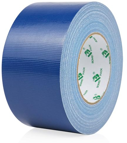 BOMEI PACK Nastro adesivo telato Heavy Duty Duct Tape, 75 mm x 50 m, per riparazione, fissaggio, sigillatura, etichettatura e ristrutturazione (blu scuro)