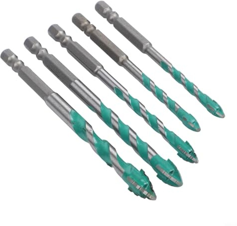 YobiLife Brocas excéntricas de carburo de 6, 8, 10, 12 mm, para vidrio, ladrillo, hormigón, pared, cuatro bordes, dentadas, para azulejos de madera y metal