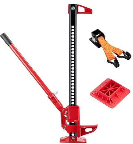 Wiltec Farmardomkraft – kompakt offroad-set för ATV/släp, farm jack upp till 3000 kg domkraft med stödbas och hjullyftsadapter