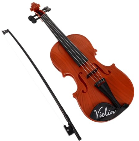 HEALSOPTHY Violon Réaliste en Plastique Solide, Modèle Miniature 370b Couleur Brun Foncé, Instrument de Musique Simulé pour Garçon et Filles Débutants, Apprentissage et Activités Éducatives