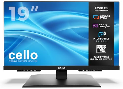 Cello C1926TZH Smart TV 19 tum med Samsung Tizen OS, Gaming Hub, Pitch Perfect högtalare, Bluetooth, Triple Tuner, liten TV perfekt för kök och sovrum