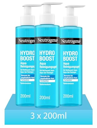 Neutrogena Hydro Boost Aqua Reinigungsgel Parfümfrei, 3 x 200 ml