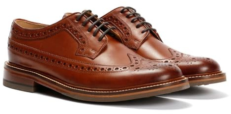 Chapman & Moore Longwing Brogue Country Leather Men's Berry Shoes