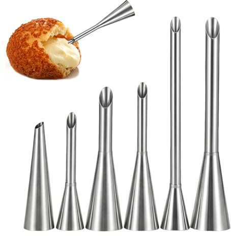 6 stycken spritstyllar set påfyllningstullar rostfritt stål spruta