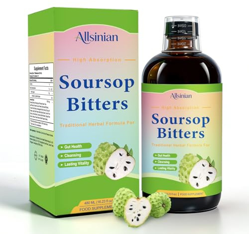 Soursop Bitters Drops with Black Seed, Moringa & Ginger, Supports Immune System, Promotes Relaxation, Overall Health, Digestion, 480ml