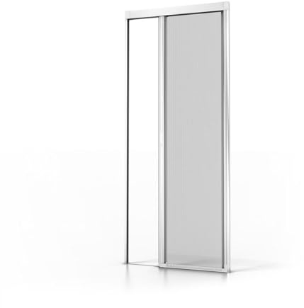 Avosdim Store moustiquaire Porte Alu Luxe - H230 x L140cm recoupable - Blanc 9010 texturé - Protection contre les insectes ajustable