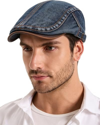 ZLYC Men Cotton Flat Cap Lightweight Ivy Driving Hat Newsboy Hats | Lightweight and Breathable for Summer