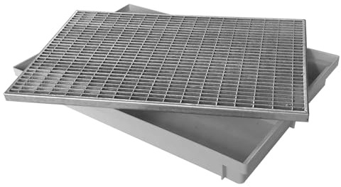ACO Schuhabstreifer Gitterrost 600x400 mit Bodenwanne Vario Light | Schuhabtreter, Normrost, Verzinkter Stahl