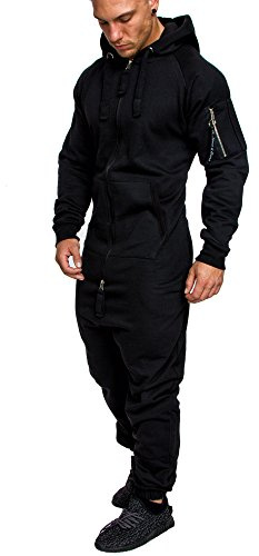 Amaci&Sons Herren Overall Jumpsuit Jogging Cargo-Style Onesie Trainingsanzug Camouflage 3006