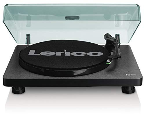Lenco L-30BK Tocadisco - Tocadiscos (Tocadiscos de Tracción Por Correa, Semiautomático, Negro, 33.45 Rpm, Corriente al terna, 410 mm )
