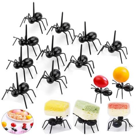 OOTSR Ameisenfutter-Picks Wiederverwendbare Obst Dessert Gabel (24 stück), Kreative Food Fork Frucht Gabel für Snack Cake Dessert mit Aufbewahrungsbox für Küche Baby Shower Hochzeit Geburtstagsfeier