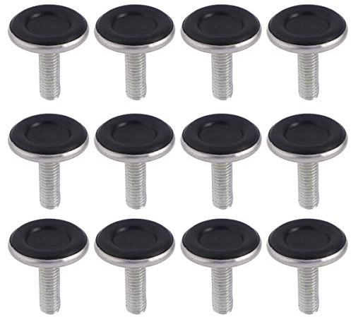 Yardwe 12 STÜCKE Möbelfüße Verstellbar Edelstahl möbelfüße höhenverstellbare füsse für möbel füße verstellbare füße M8 x 25mm (Schwarz)