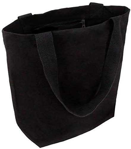 Cottonbagjoe borsa spaziosa ed elegante | con tasca interna, cerniera e fondo largo | borsa in tessuto di cotone borsa shopper borsetta | certificato Oeko-Tex 100 Standard