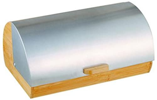 AMBITION BROTKASTEN Bambus Metall Brotkorb Brotbox ROLLBROTKASTEN Brotbox