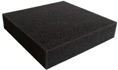 Poret Premium German Quality Sponge aquarium Polyether Filter Foam Media HMF Pad sheet pond fish Shrimp 31x30x5cm (Black, PPI 45)