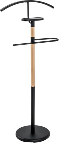 HAKU Men'S Valet Beech, Black, Solid Wood, Metal - Dim.: W 47 cm X H 112 cm X D 29 cm, Style: Modern