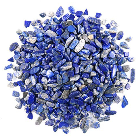WAYBER 2 Lbs/920g Deep Blue Lapis Lazuli Pebbles Irregular Decorative Stones Natural Crystal Rock Gravel for Aquarium/Fish Turtle Tank/Succulent Plants/Air Plants Decoration (Fill 1.8 Cups)