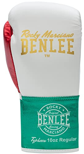BENLEE Leather Boxing Gloves Typhoon White/Green/Red 10 oz R
